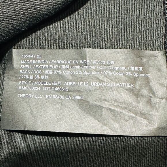 Theory Adbelle L2 Leggings Size 2 Black Leather Mid-Rise Skinny Leg NWT $995 - Picture 11 of 15